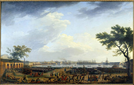 View of the port of Toulon and the Arsenal, 18th century (oil on canvas)