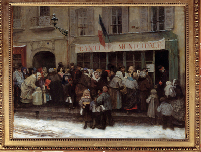 Municipal canteen during the Paris siege in 1870 (oil on canvas)