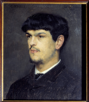 Portrait of the French composer Claude Debussy (1862-1918), 1884 (pastel and black pencil)