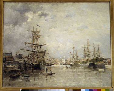 Le port de Caen, 1859 (oil on canvas)