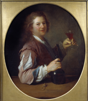 Portrait Of The Artist In Drinker, 1724 (oil on canvas)