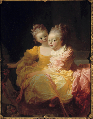 Young Sisters, 18th century (oil on canvas)