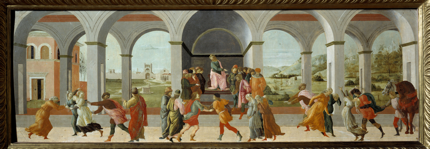 Three scenes from the history of Virginia In 449 BC, 15th century (painting on wood)