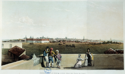 View of Buenos Aires in Argentina, 19th century (litho)