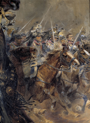 General Lasalle's last charge at Wagram, killed on July 6, 1809, 1912 (oil on canvas)
