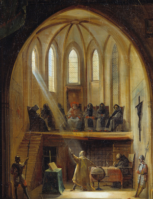 Detail of "Galilee (1564-1642) before the Tribunal of the Inquisition", 19th century (oil on canvas)