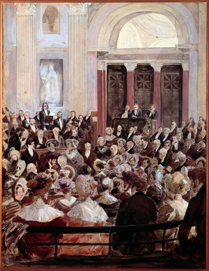 The poet and writer Victor Hugo (1802-1885) was received at the French Academy on 7/01/1841, c.1841 (watercolour)