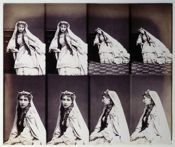 Portrait of Henriette Rosine Bernard dit Sarah Bernhardt in stage costume (photo)