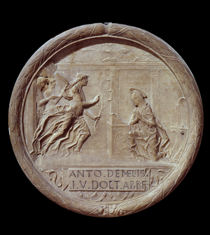 Annonciation Low marble relief (bas-relief)