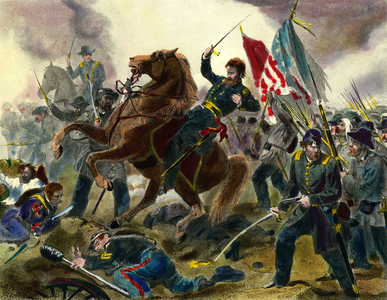 Episode of the Secession War (1862-1865), 19th century (engraving)