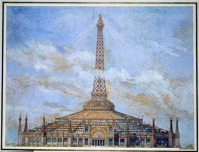 Design of the Eiffel Tower for the 1900 Universal Exposition, 1900 (gouache)