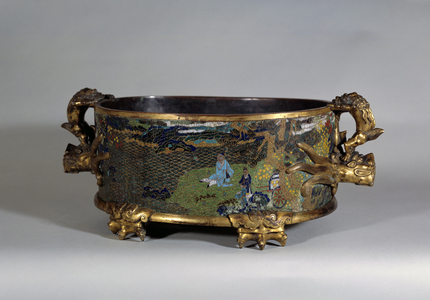 Chinese art: pot cache in cloisonne enamel, 16th century (object)