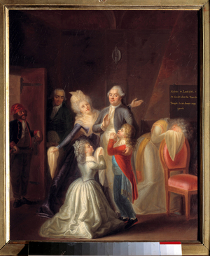 Louis XVI's farewell had his family on January 20, 1793 at the Temple, 1794 (oil on canvas)