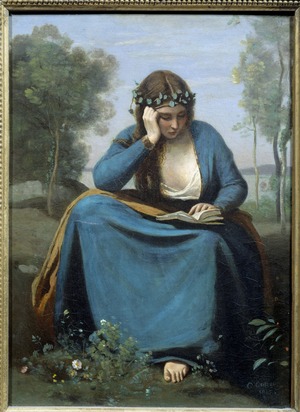 Reader Crowned with Flowers or the Muse by Virgile, 1845 (oil on canvas)