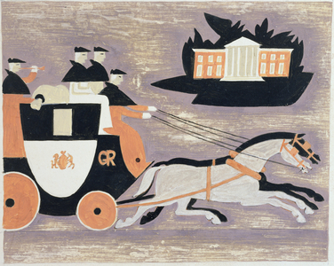 Mailcoach, AD 1784, 1935 (gouache on card) (see also 269115)