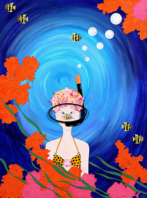 Scuba Diva, 2008 (acrylic on paper)