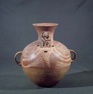 Funerary urn with holes from Utatlan (Cumarcaaj), Quiche, Guatemala, Central America, Post Classic Period (terracotta)