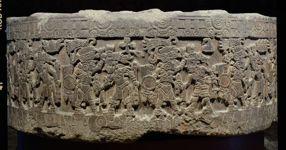 The Stone of Tizoc (c.1481-86) or Temalacatl, 1325-1521 (stone)