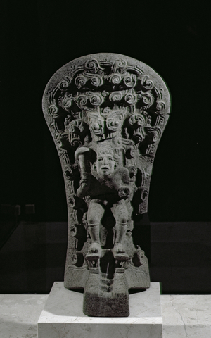 Votive Palm from El Paraiso, late classic period, Mexico (stone)