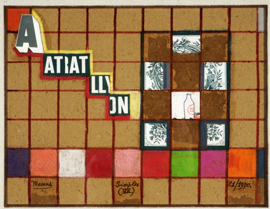 Simples VII, 1970 (collage, crayon & gouache on paper)