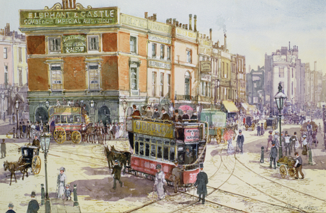 Elephant and Castle, c.1890 (w/c on paper)
