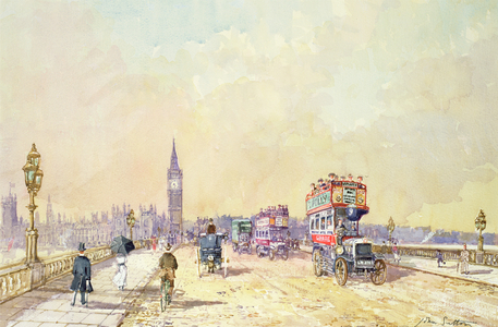 Traffic on Westminster Bridge (w/c on paper)