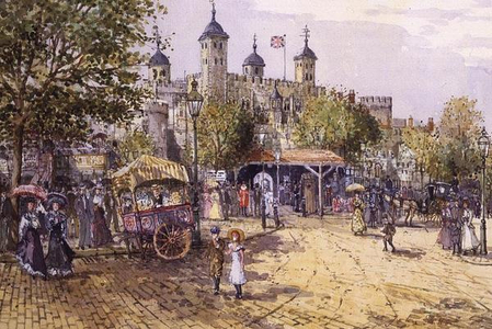 Summer Visitors to the Tower of London, c.1892 (w/c)
