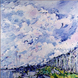 Falmouth on a Windy Day, 1983 (oil on canvas)