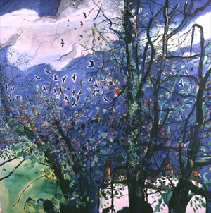 Crows over Manorbier, 1990-91 (oil on canvas)