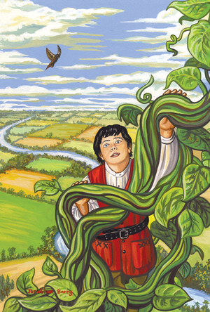 Jack Climbs the Beanstalk (gouache on w/c board)
