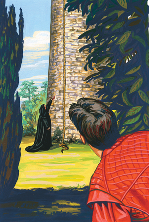 The Prince Spies on the Witch (gouache on w/c board)