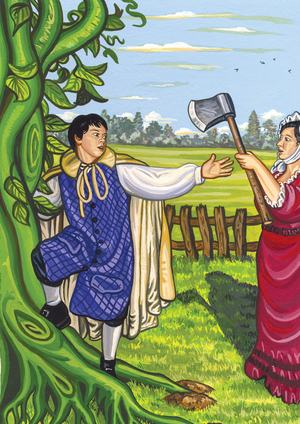 'Quick Mother, the Axe!' (gouache on w/c board)