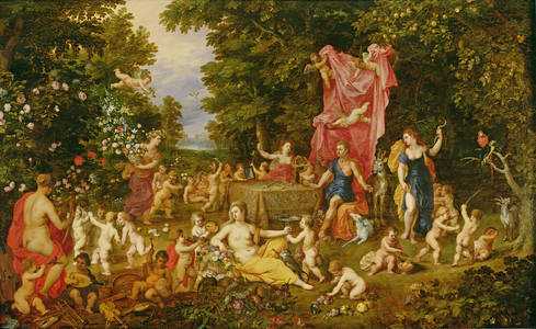 An Allegory of the Five Senses (oil on panel)