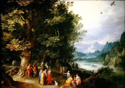 St. John preaching in the wilderness (oil on copper)