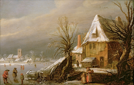 Winter landscape, 1630 (oil on panel)