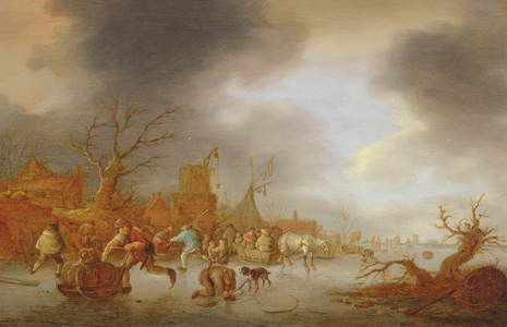 A Winter Landscape, 1647 (oil on panel)