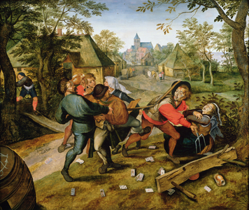 The Peasants' Brawl, c.1620 (oil on panel)