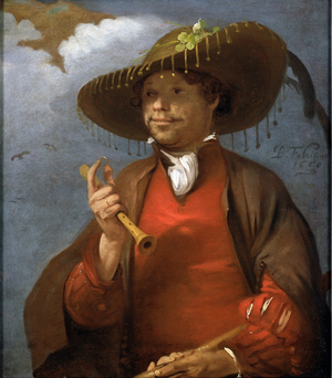 Portrait of a Shepherd with a Flute and a Ring, possibly a self portrait, 1660 (oil on canvas)