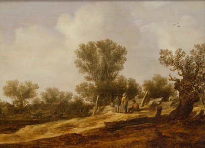 Landscape with figures resting, 1632 (oil on panel)