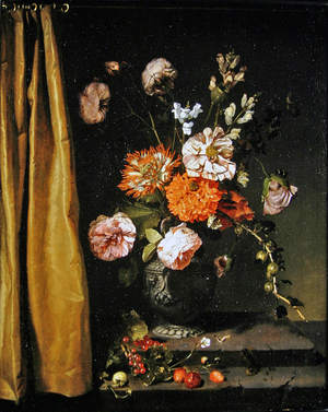Still life of flowers in a vase, 1671 (oil on canvas)