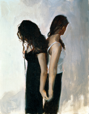 Back to Back (oil on canvas board)