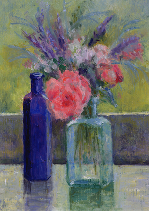 Still Life with Bottles (oil on canvas)