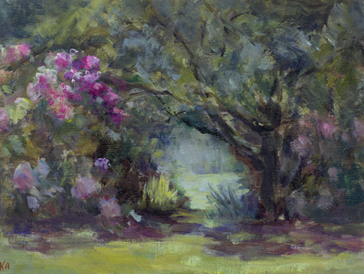 Garden at Curanilahue, Chile, 1998 (oil on canvas)