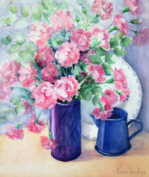 Provencal Arrangement of Pinks and Eucalyptus