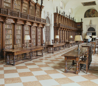 Interior of the monastery's library, San Giorgio Maggiore, Venice, Italy (photo)