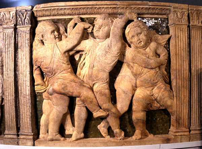 Post-restoration panel No.V from the exterior pulpit of Prato Cathedral, 1438 (marble) (See also 137913-17 & 137919-20)