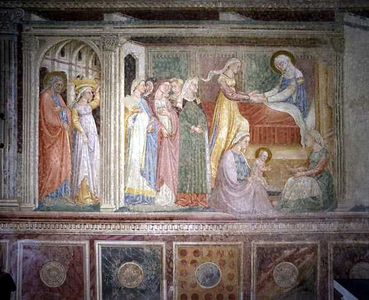 The Nativity, from the Life of the Virgin cycle in an apse chapel, 1400 (fresco)