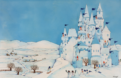 Snowman Castle, 1997 (w/c on paper)