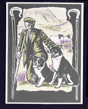 Shepherd Laddie o' the Hills, 1997 (linocut on paper)