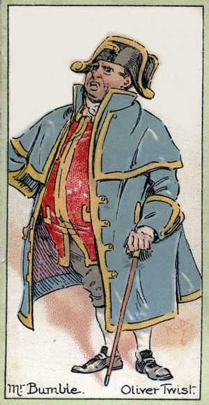 Mr. Bumble, from 'Oliver Twist', by Charles Dickens, 1923 (colour litho)